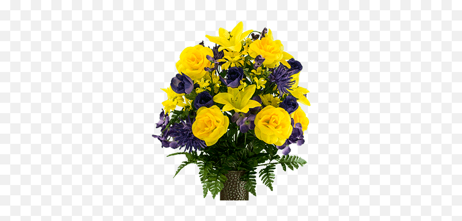 Yellow Rose And Purple Hydrangea Mix - Garden Roses Png,Yellow Rose Transparent