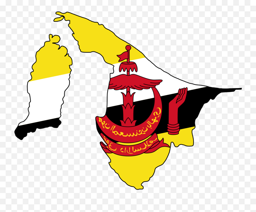 Clipart Of Brunei And Flag - Brunei Flag Png Brunei Flag Map Png,Cuba Flag Png