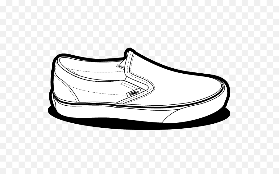 Download Hd Shoe Clipart Vans - Vans Slip On Drawing Vans Shoe Drawing Png,Shoe Clipart Png
