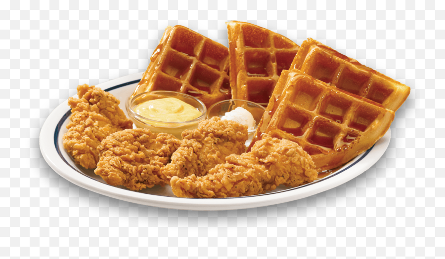Fried Chicken And Waffles I Hop - Chicken Tenders And Waffles Png,Chicken Tenders Png