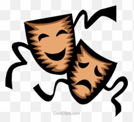 Theatre Masks Royalty Free Vector Clip Art Illustration - Comedy And Tragedy png