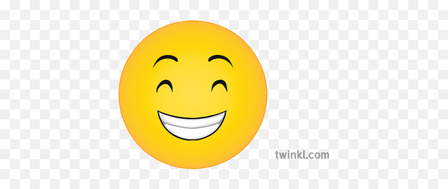 Happy Emoji With An Open Mouth Teeth Smile Illustration - Twinkl Happy Png,Smile Teeth Png