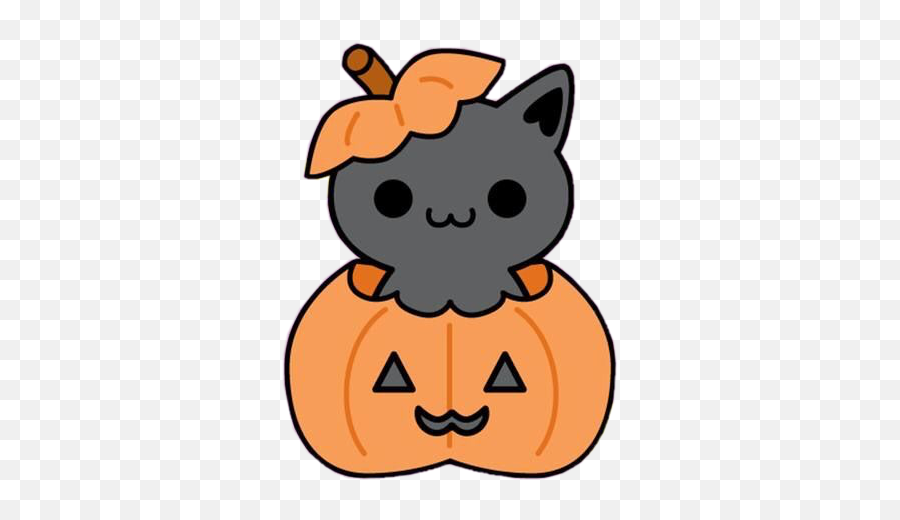 Halloween Cat Graycat Pumpkin Sticker By Snow - Cartoon Cute Halloween Cat Png,Halloween Cat Png