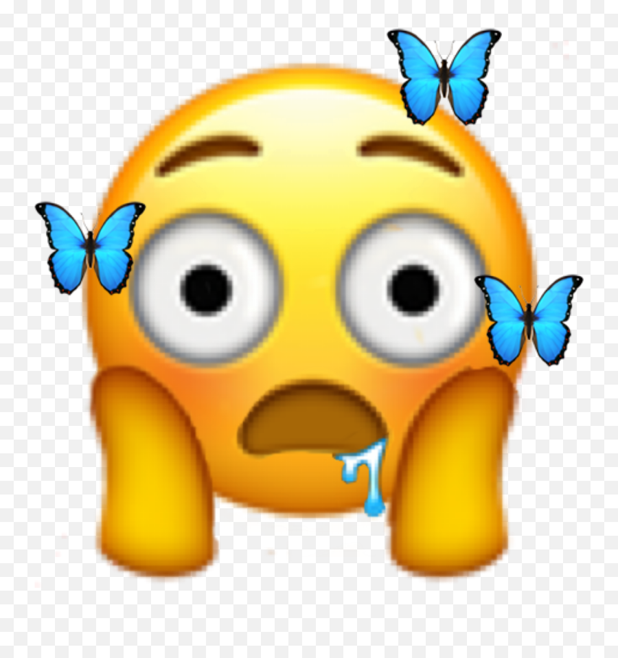Blushing Butterfly Emoji Custom Png