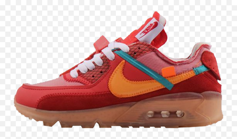 Off - White X Nike Nike Shoe With Mirror And Back Support For Off White Nike 90 Red Png,Nike Icon Mesh Shorts