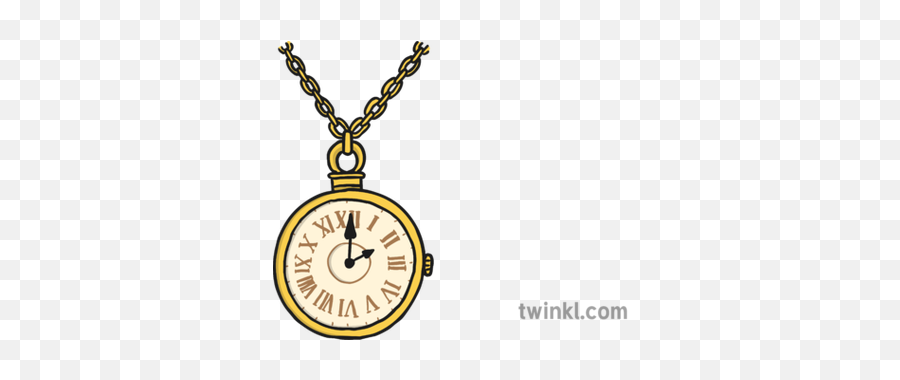 Traditional Old Stop Watch Pocket Clock Illustration - Twinkl Chain Png,Pocket Watch Png