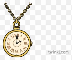 Traditional Old Stop Watch Pocket Clock Illustration - Twinkl Chain png