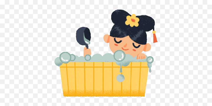 Busy Princess Is Enjoying A Traditional Chinese Bath Sticker - Happy Png,Bath Time Icon