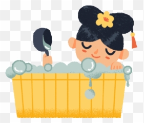 Busy Princess Is Enjoying A Traditional Chinese Bath Sticker - Happy png