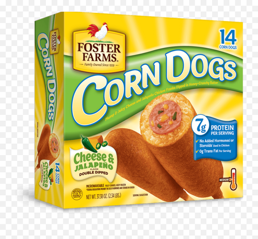 Cheese And Jalapeno Corn Dogs 14 Ct Products Foster Farms - Foster Farms Corn Dogs Png,Corn Dog Png