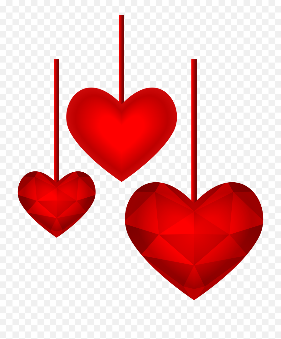 Hanging Red Hearts Transparent Png - Transparent Background Hearts Hanging Png,Red Heart Transparent Background