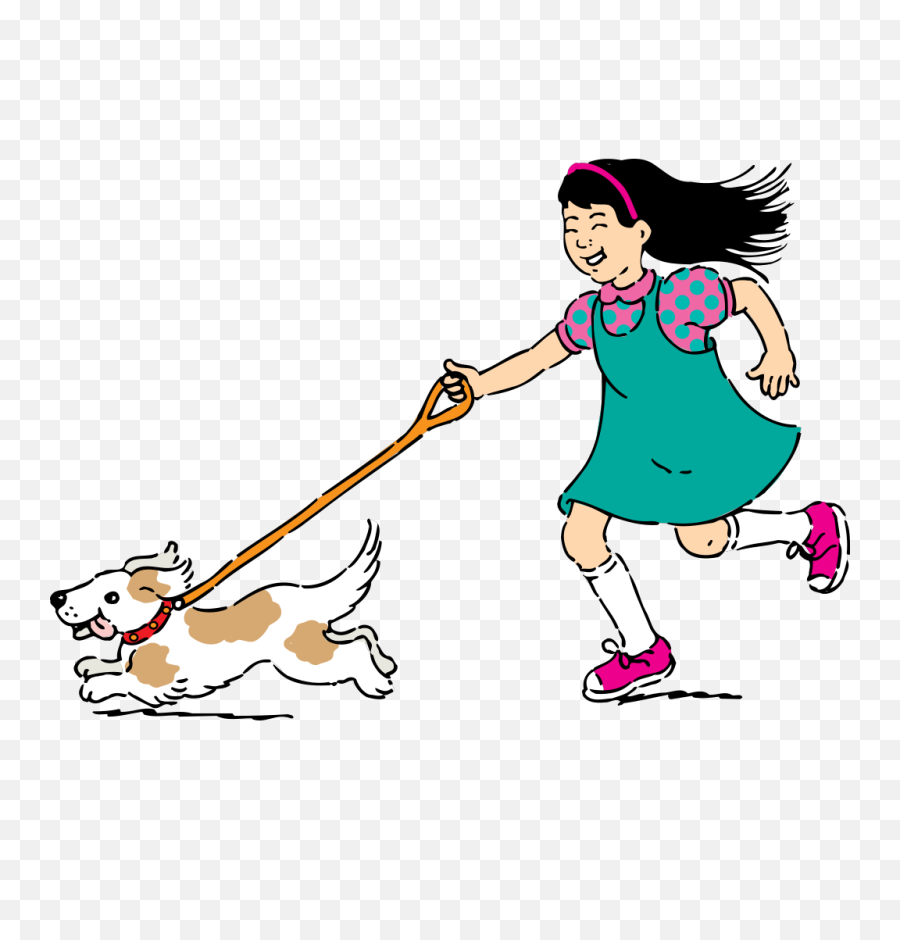 My dog can run and jump. Девочка с собачкой вектор. Гулять с собакой мультяшный. Девочка с собачкой рисунок. Рисунок девочка с щенком р.