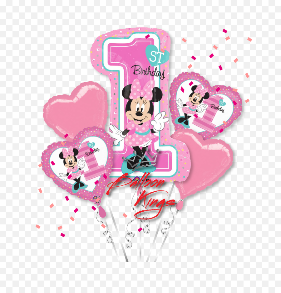 1st Birthday Minnie Mouse Bouquet - Ball 115785 Png Minnie Mouse 1st Birthday,Minnie Png