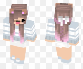 Cute Brown Haired Dog Filter Girl - Minecraft png