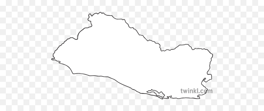 Map Outline Of El Salvador Country Shapes Flag Continents - Line Art Png,El Salvador Flag Png