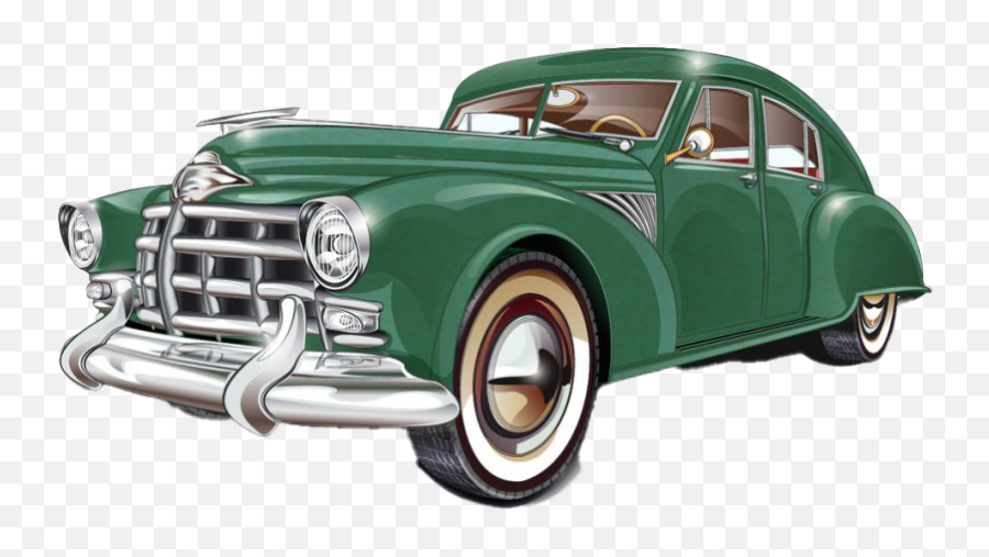 Green Retro Car Png Clipart - Vector Classic Car Png,Green Car Png