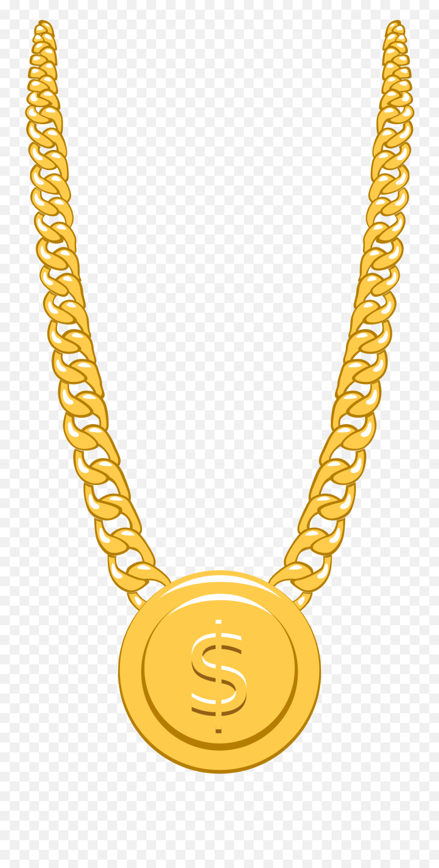Gold Chain With Pendant Sticker - Gold Chain Png,Gold Sticker Png