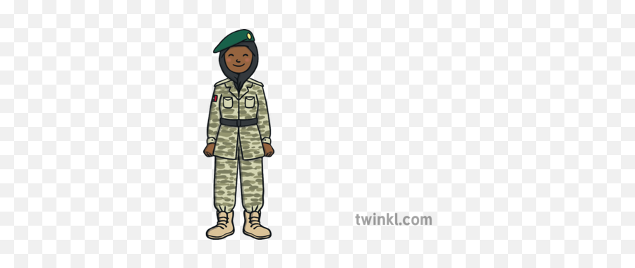 Uae Female Soldier Army Illustration - Twinkl Chatting In Phone Call Png,Army Png