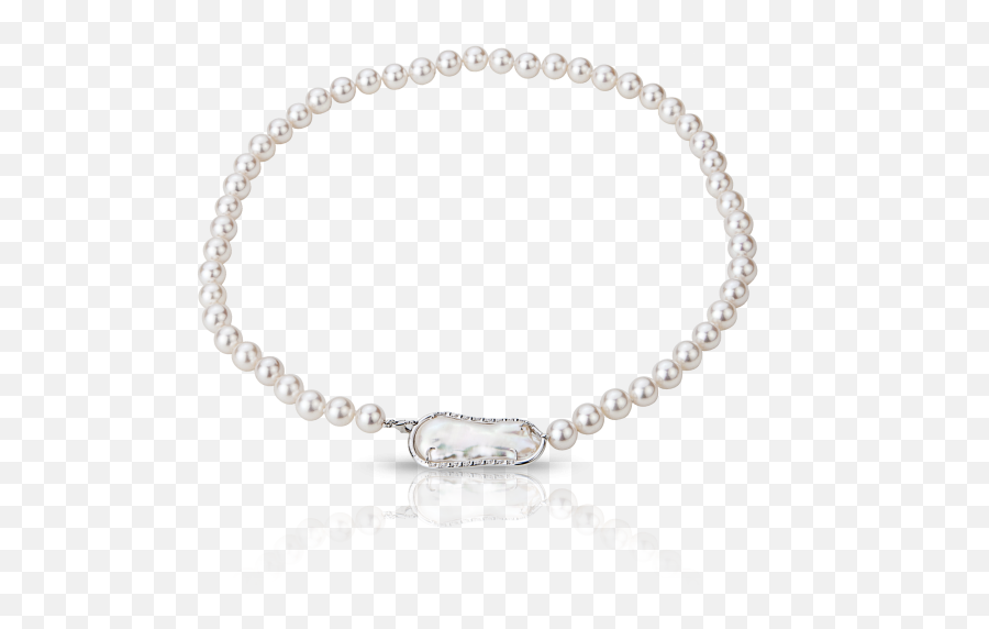 Pearl Necklace - Men Silver Bead Bracelets Png,Pearl Necklace Png