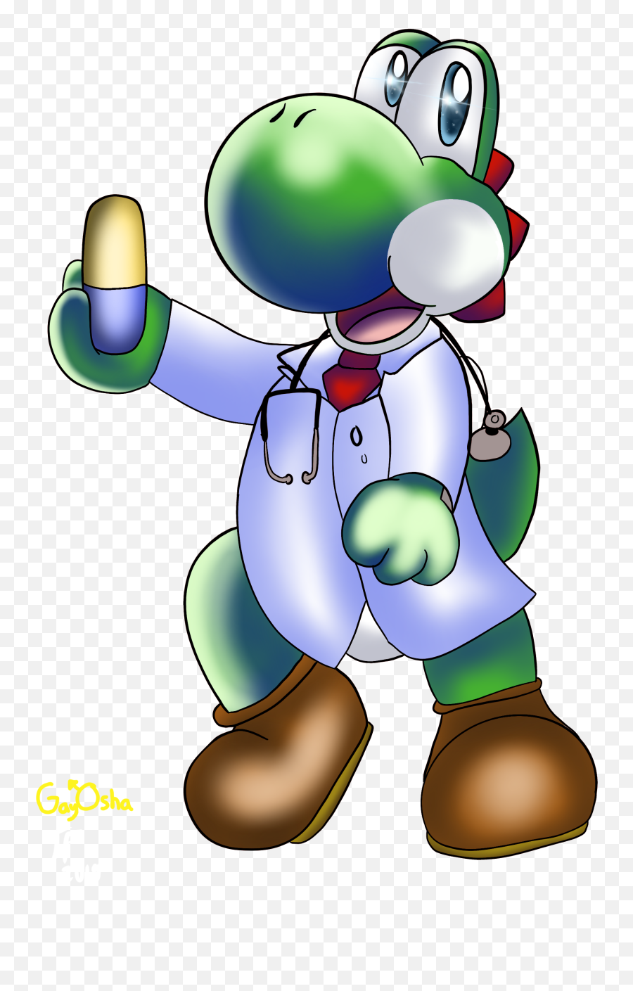 Dr Yoshi Hd Png Download - Yoshi In A Lab Coat,Yoshi Transparent