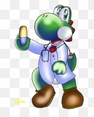 Dr Yoshi Hd Png Download - Yoshi In A Lab Coat,Yoshi Transparent