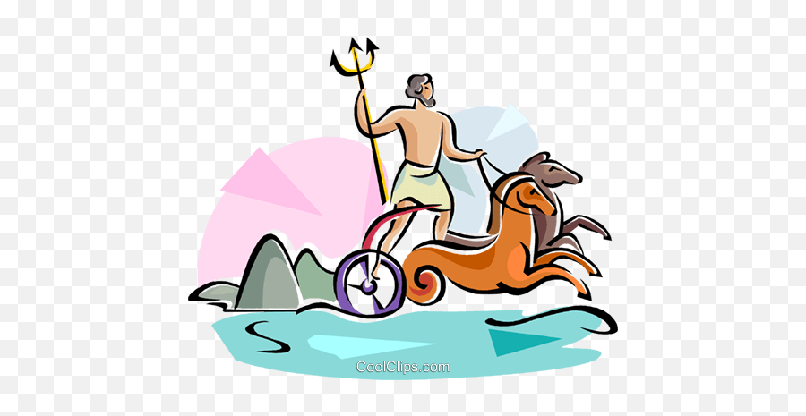 Greek Gods Poseidon God Of The Sea Royalty Free Vector Clip - Man Vs Fate Examples Png,Poseidon Png