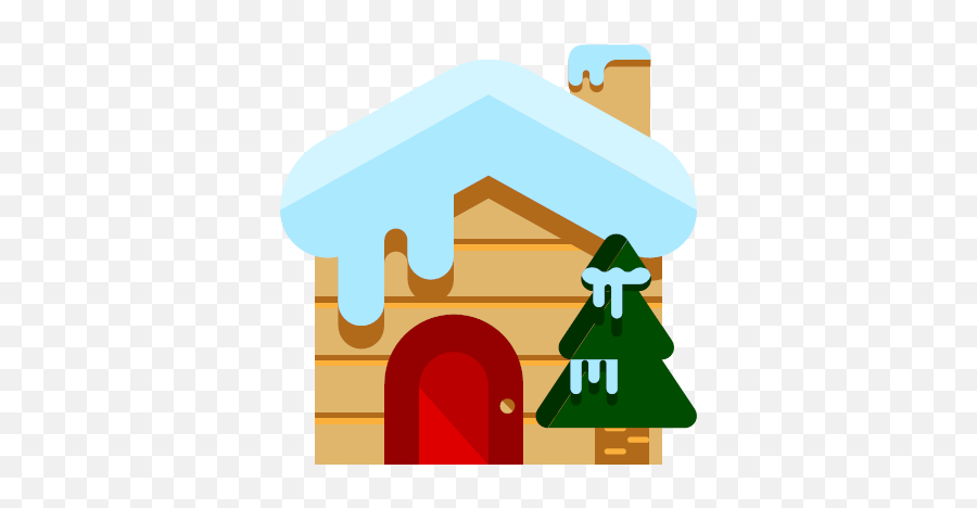 Cottage Merry Snow Tree Wood Wooden Icon - Merry Christmas Png,Snow Tree Png