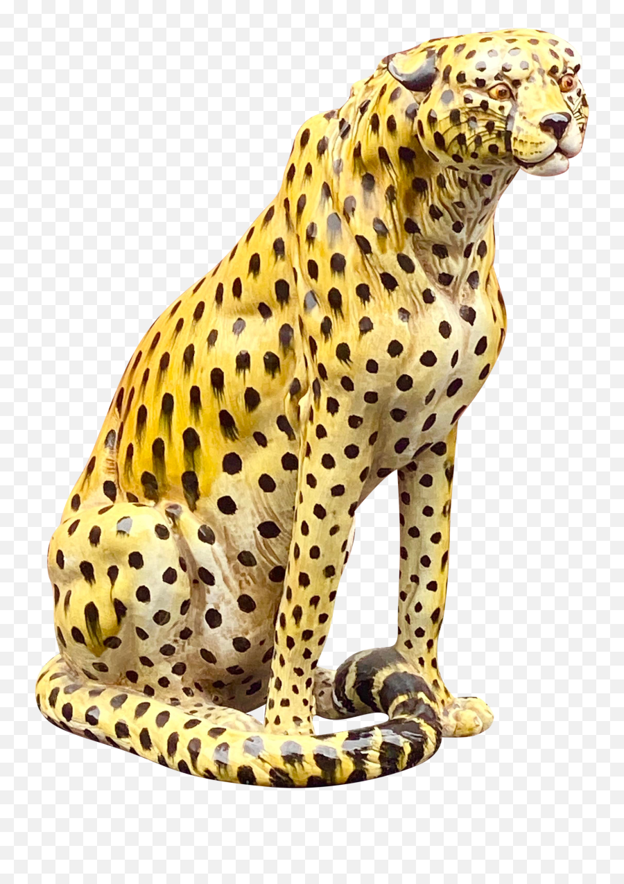 Vintage Life Size Ceramic Cheetah - Animal Figure Png,Cheetah Transparent