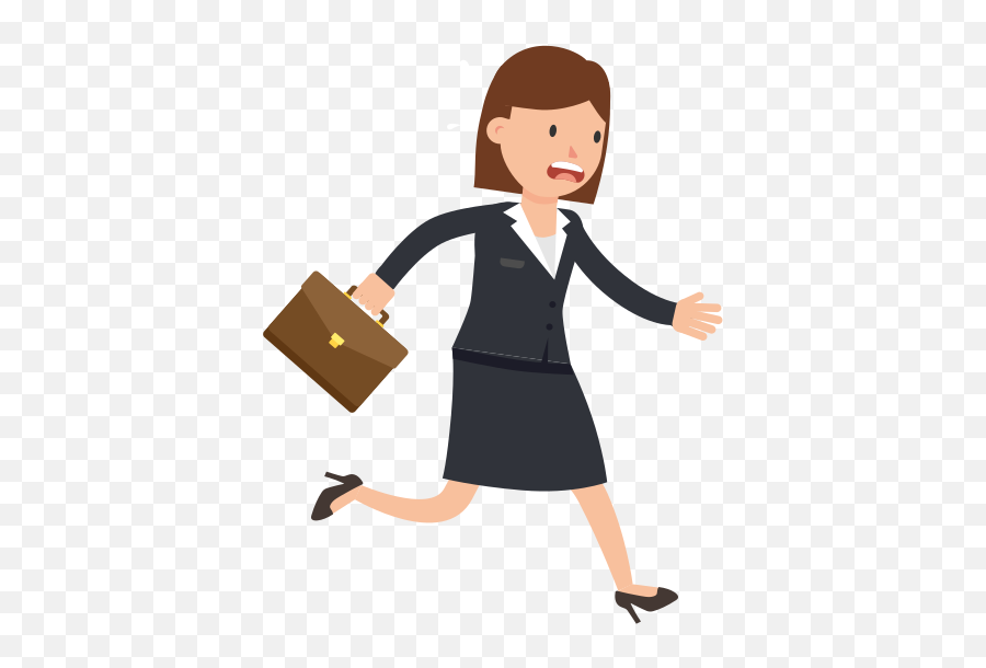 Corporate Woman Running Late - Cartoon Woman With Suitcase Woman Running Late Cartoon Png,Cartoon Woman Png