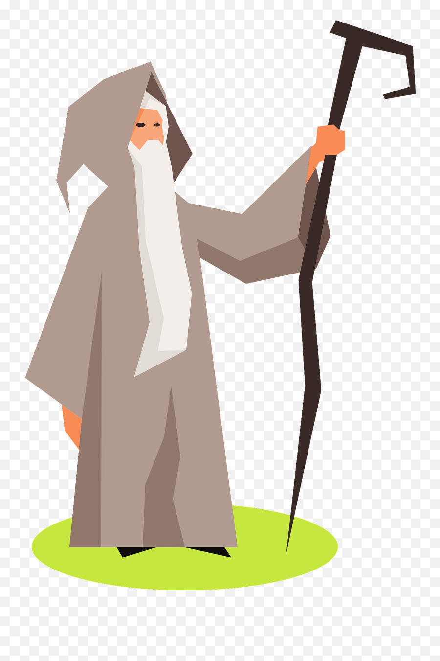 Wizard With Stick Clipart - Wizard Clipart Png,Wizard Staff Png