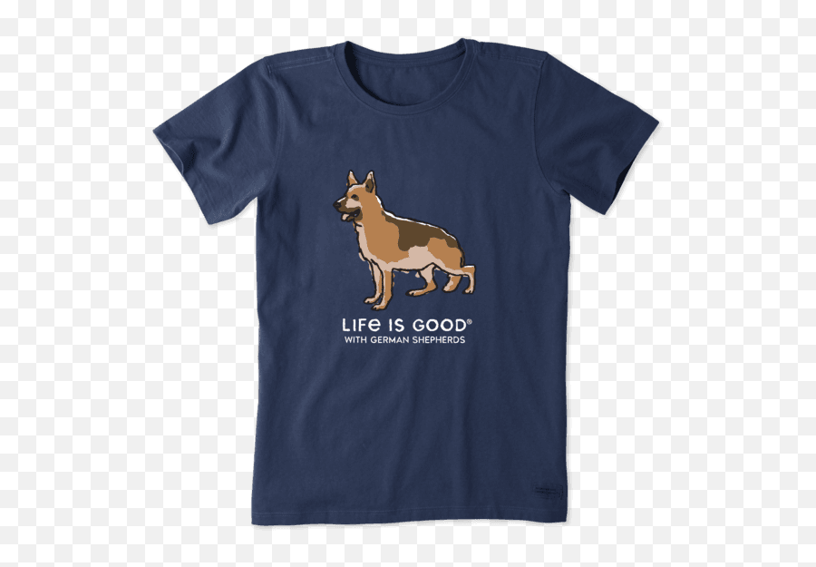 Womenu0027s Lig With German Shepherds Crusher Tee Life Is Good - Life Is Good Horse Shirt Png,German Shepherd Transparent