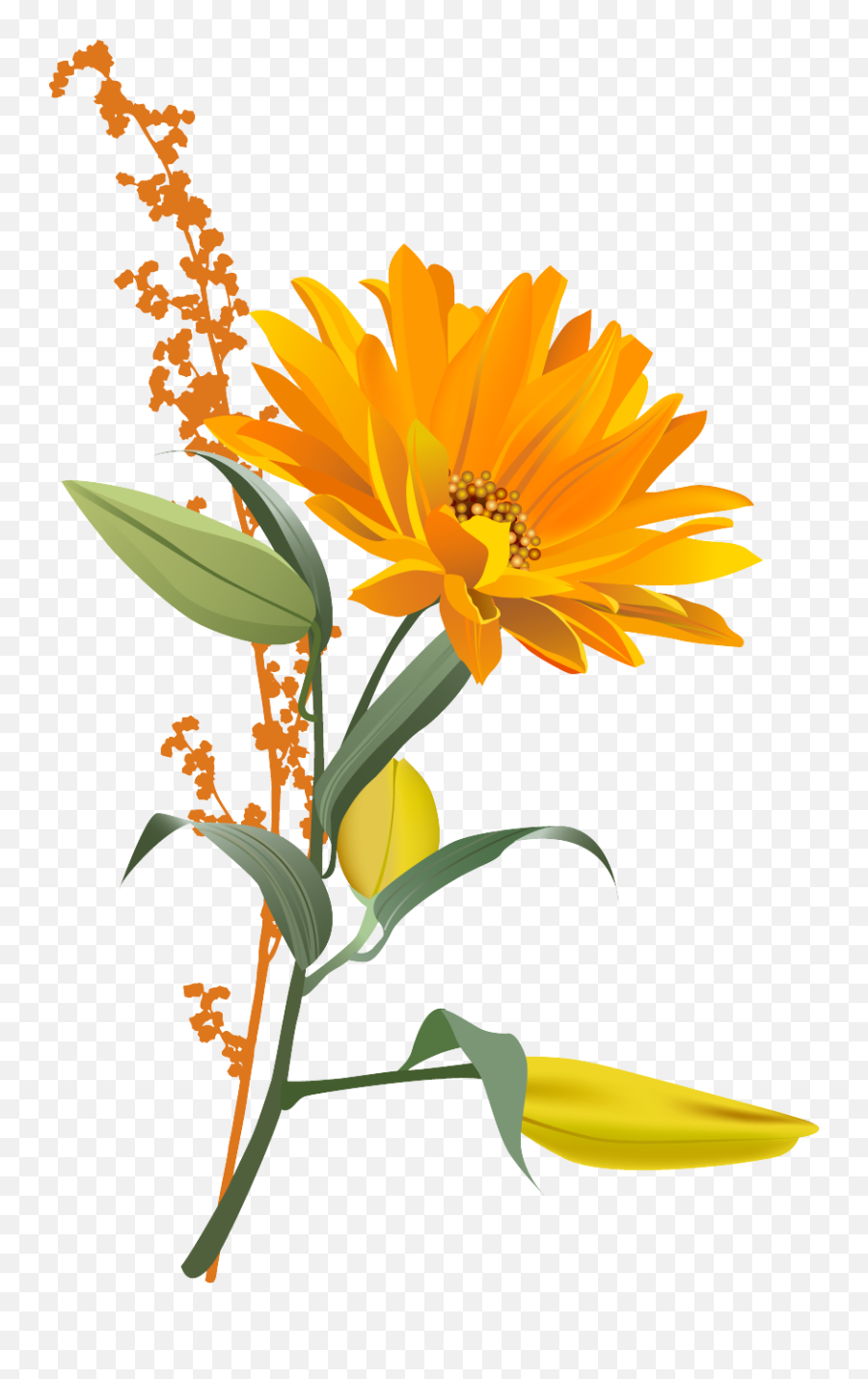 Free Download Of Sunflower Icon Clipart - Transparent Background Orange Flower Png,Sunflower Icon