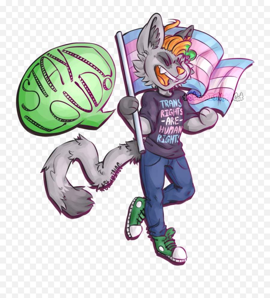 Trans Rights Are Human Furry Meme - Fictional Character Png,Dancing Dog Icon F2u