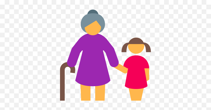 Grandmother With A Girl Icon In Color Style - Holding Hands Png,Single Mom Icon