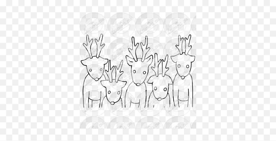 Reindeer Outline For Classroom Therapy Use - Great Cartoon Png,Reindeer Clipart Png