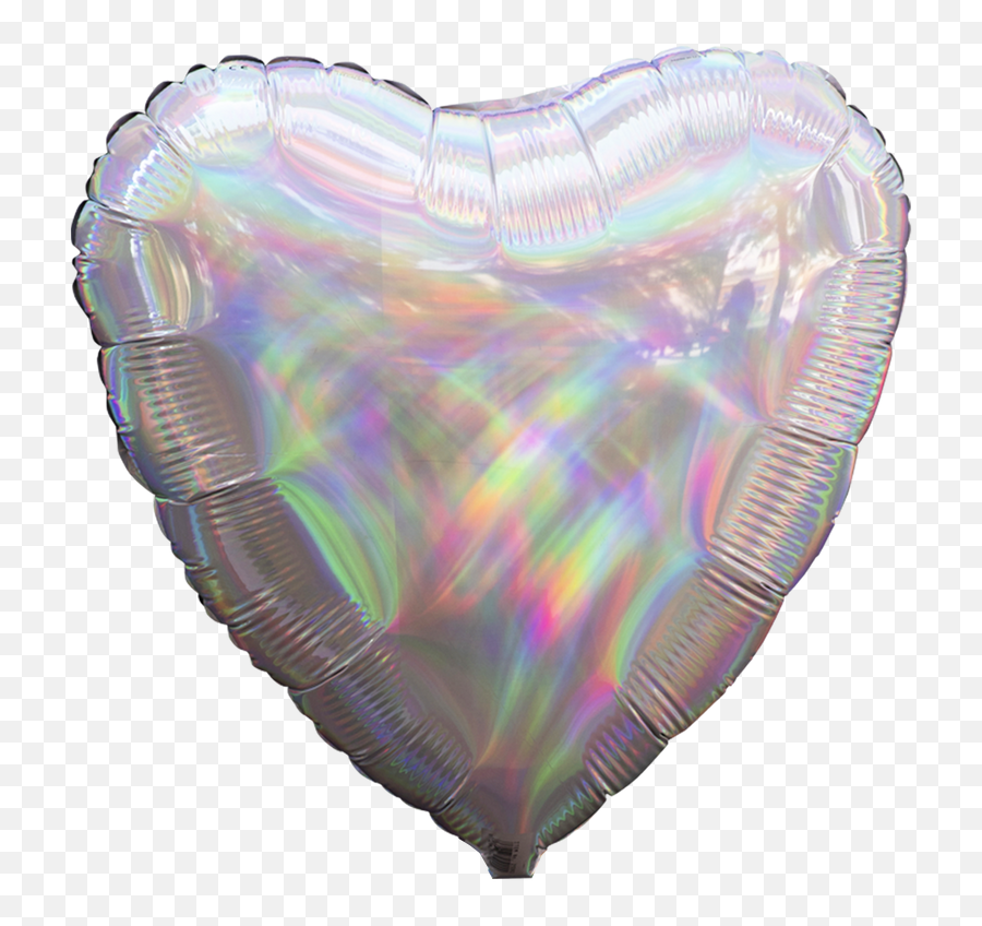 18 Shiny Silver Heart Luft Balloon Solid Color Balloons - Girly Png,Holographic Icon
