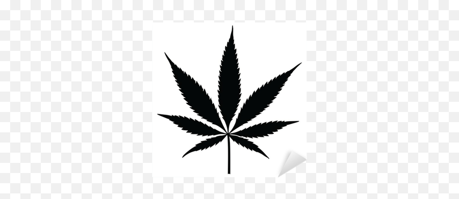 Sticker Vector Cannabis Leaf Silhouette Marijuana - Pixersus Marijuana Silhouette Png,Marijuana Leaf Icon Png
