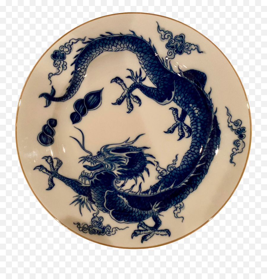 Vintage Mottahedeh Blue Dragon Round Platterchop Plate - Chinese Blue Porcelain Plate Dragon Png,Blue Dragon Png
