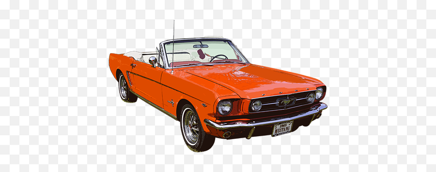 1965 Red Convertible Ford Mustang - Classic Car Greeting Card Ford Mustang Classic Car Png,Mustang Png