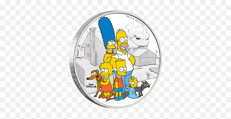 The Simpson Family - 2 Oz Emkcom Simpsons Coin Png,Simpsons Png
