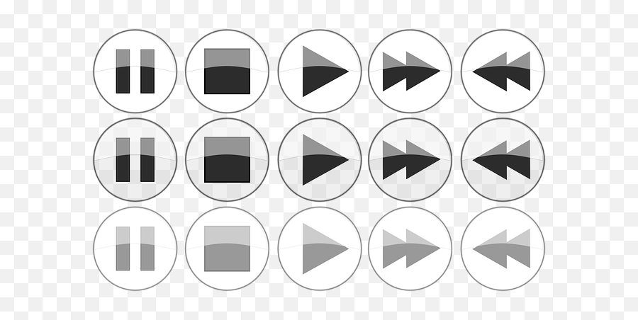 Glossy Media Player Buttons Clip Art - Vector Media Player Buttons Free Png,Png Buttons