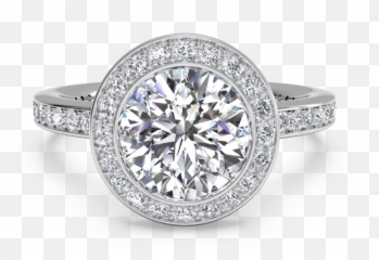 1 Engagement U2013 Arctic Fame Diamonds - Anello Con Diamante Rotondo Png,Halo Ring Png