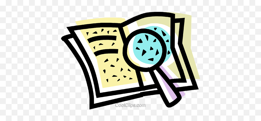 Book And A Magnifying Glass Royalty Free Vector Clip Art - Book With Magnifying Glass Png,Magnify Glass Png