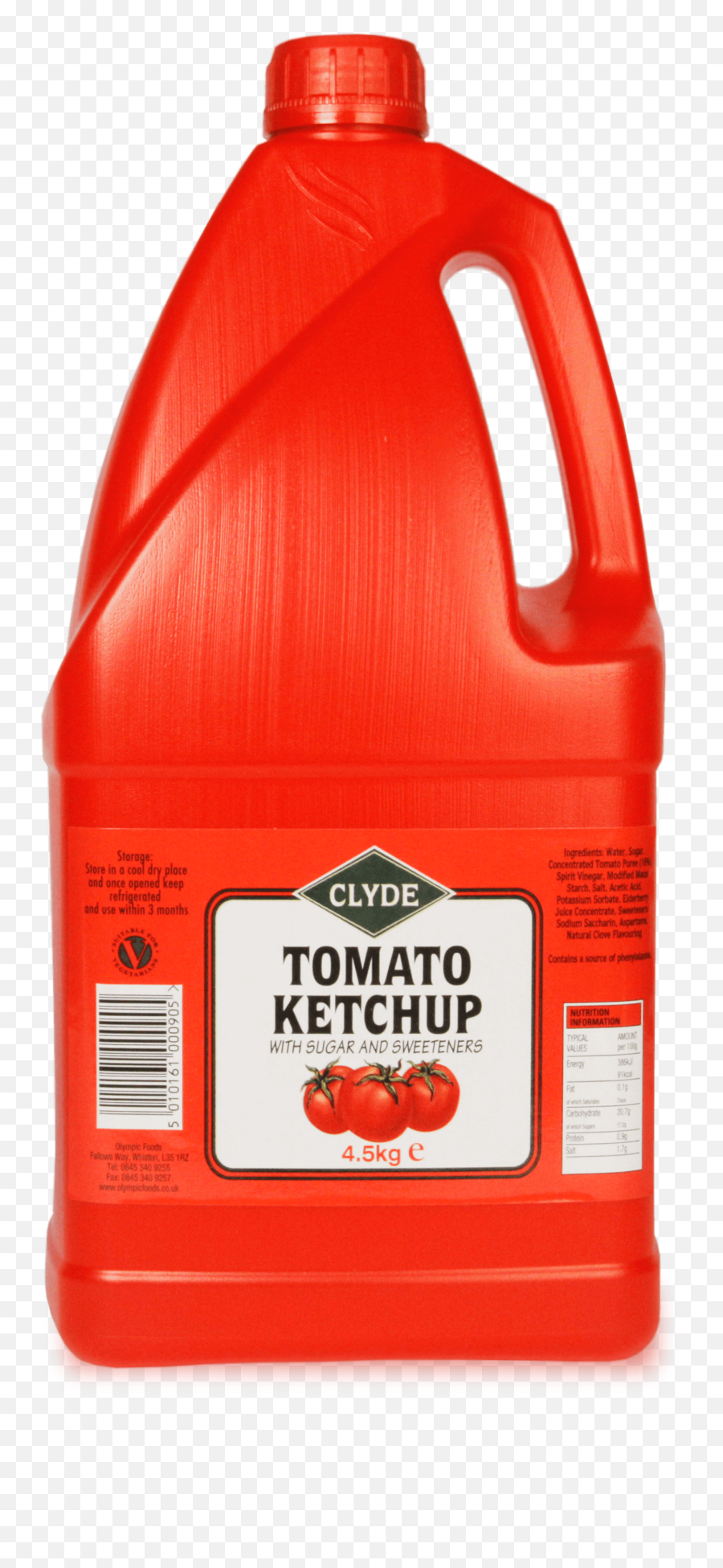 Clyde Tomato Ketchup 45kg Catering Jug - Olympic Foods Heinz Ketchup Png,Ketchup Transparent