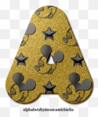 Monica Michielin Alfabetos Golden Glitter Mickey Star Png
