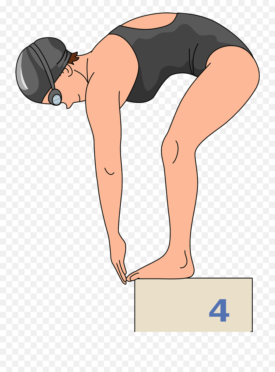 Swimmer Waiting For The Starting Gun Clipart Free Download - Swimmer Png,Swimmer Png