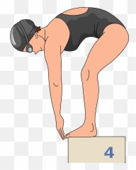 Swimmer Waiting For The Starting Gun Clipart Free Download - png
