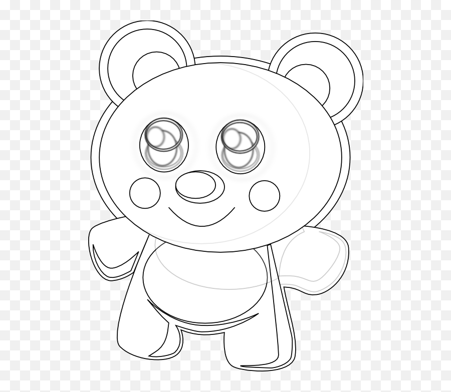 Teddy Bear Black And White Cute Animal Clipart - Cartoon Png,Bear Clipart Png