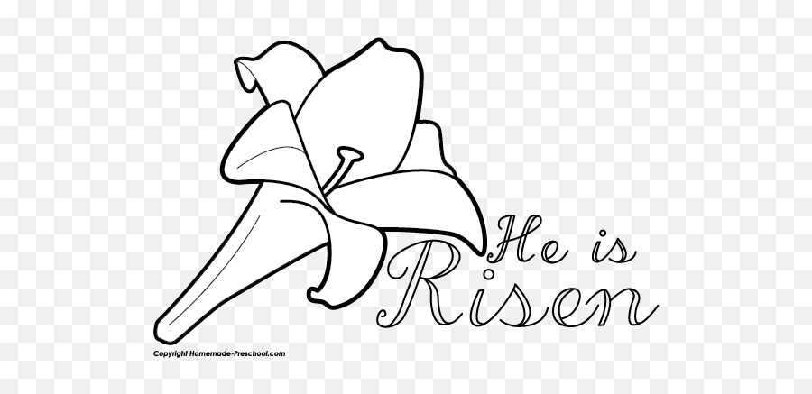 Download Svg Freeuse He Is - Religious Free Easter Clipart Black And White Png,He Is Risen Png