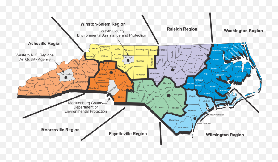 Maps Of Daq Regulated - North Carolina Map Raleigh Png,North Carolina Png